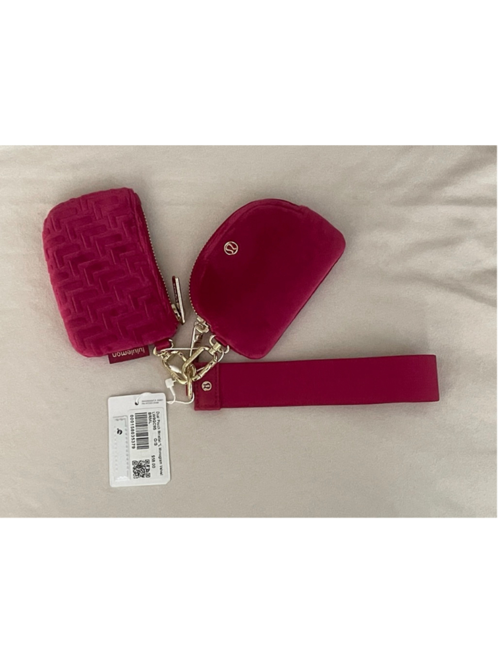 Lululemon Dual Pouch Wristlet Monogram Velvet NWT